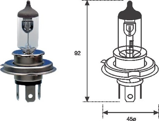 Gloeilamp, koplamp Magneti Marelli 002555100000