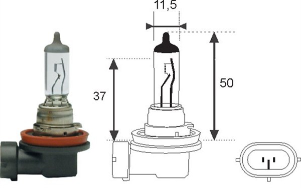 Gloeilamp, koplamp Magneti Marelli 002547100000