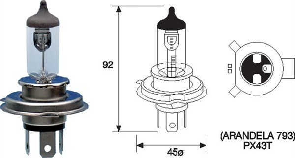 Gloeilamp, verstraler Magneti Marelli 002588700000