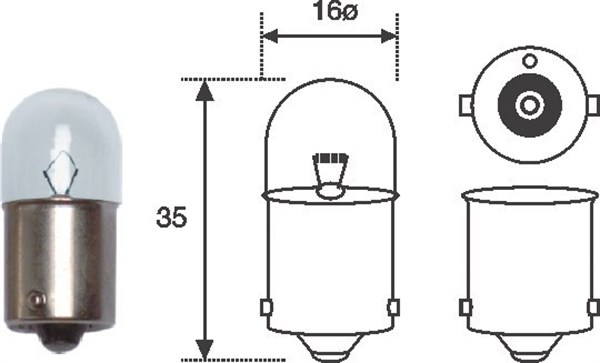 Gloeilamp, achterlicht Magneti Marelli 004008100000