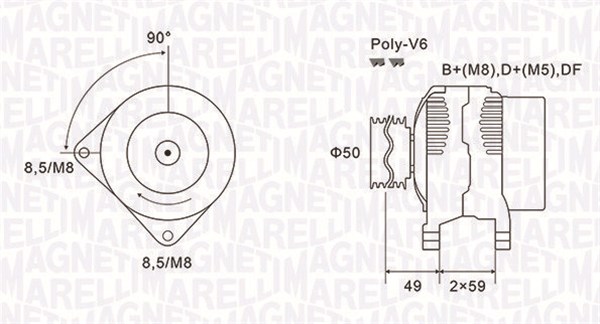 Alternator/Dynamo Magneti Marelli 063731147010