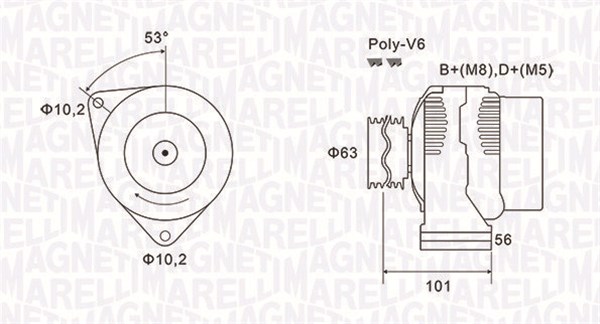 Alternator/Dynamo Magneti Marelli 063731152010