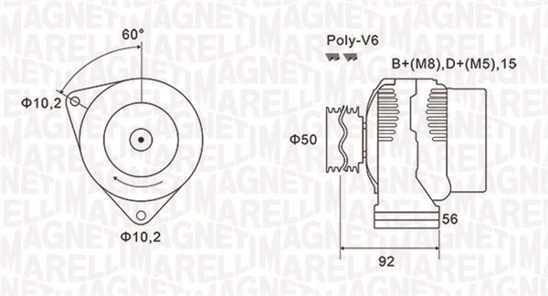 Alternator/Dynamo Magneti Marelli 063731491010