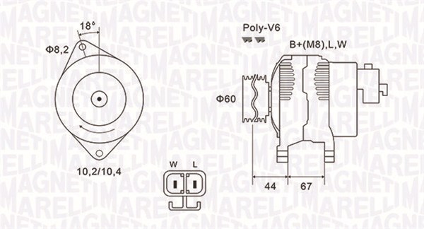 Alternator/Dynamo Magneti Marelli 063731526010