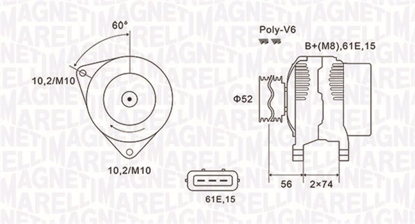 Alternator/Dynamo Magneti Marelli 063731580010