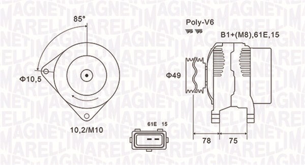 Alternator/Dynamo Magneti Marelli 063731591010