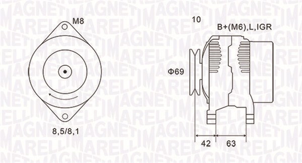 Alternator/Dynamo Magneti Marelli 063731600010