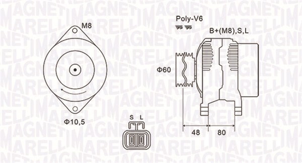 Alternator/Dynamo Magneti Marelli 063731607010