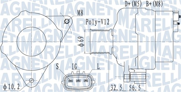 Alternator/Dynamo Magneti Marelli 063731633010