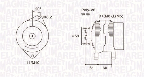 Alternator/Dynamo Magneti Marelli 063731643010