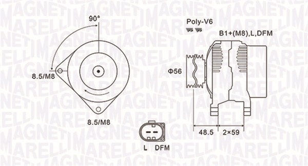 Alternator/Dynamo Magneti Marelli 063731644010