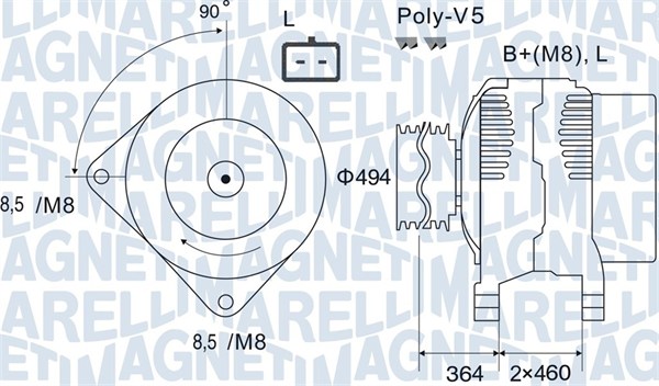 Alternator/Dynamo Magneti Marelli 063731645010