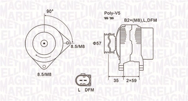 Alternator/Dynamo Magneti Marelli 063731675010