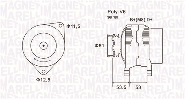 Alternator/Dynamo Magneti Marelli 063731698010