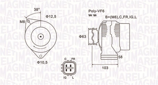 Alternator/Dynamo Magneti Marelli 063731727010