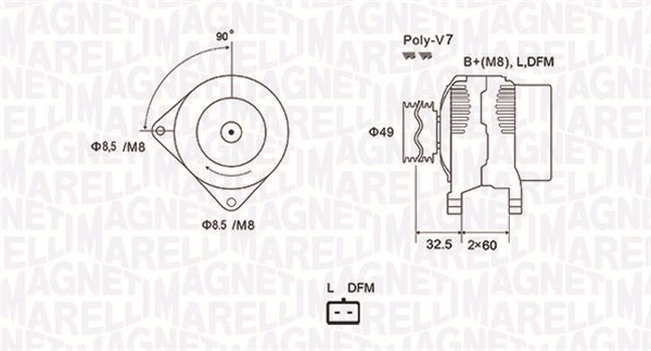 Alternator/Dynamo Magneti Marelli 063731814010