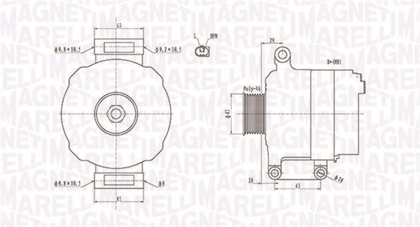 Alternator/Dynamo Magneti Marelli 063731867010