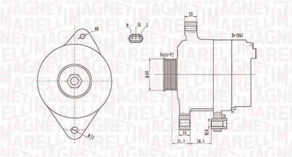 Alternator/Dynamo Magneti Marelli 063731893010