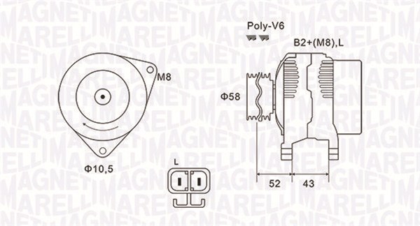 Alternator/Dynamo Magneti Marelli 063731903010