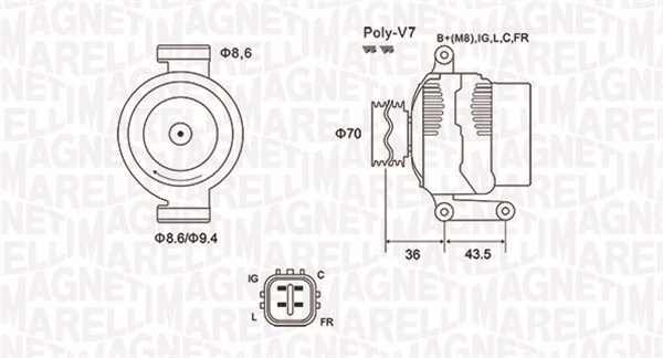 Alternator/Dynamo Magneti Marelli 063731980010