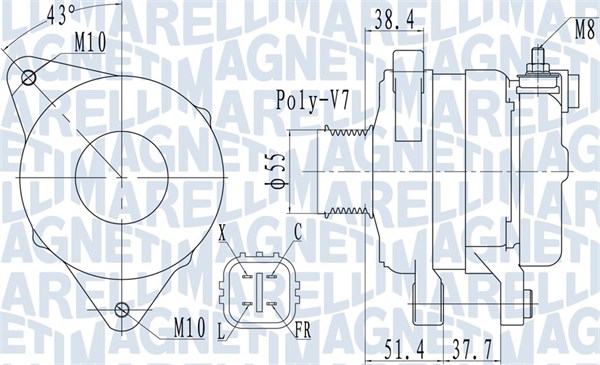 Alternator/Dynamo Magneti Marelli 063732121010