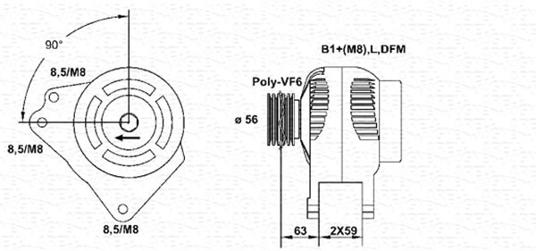 Alternator/Dynamo Magneti Marelli 943355059010