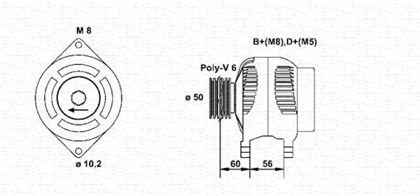 Alternator/Dynamo Magneti Marelli 943356554010