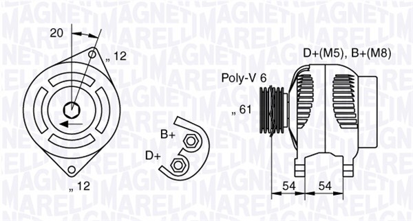 Alternator/Dynamo Magneti Marelli 063321819010