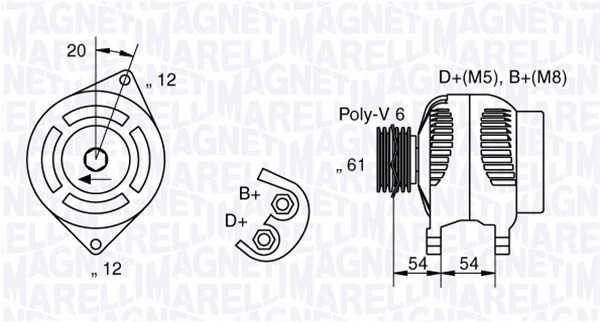 Alternator/Dynamo Magneti Marelli 063321826010