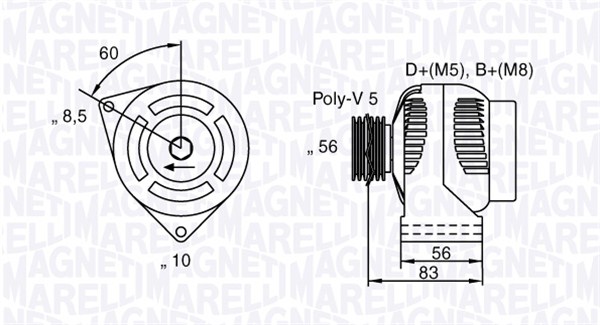 Alternator/Dynamo Magneti Marelli 063341740010