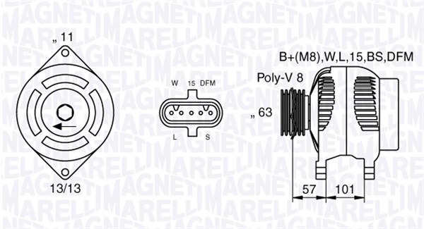 Alternator/Dynamo Magneti Marelli 063536550080