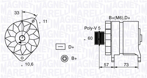 Alternator/Dynamo Magneti Marelli 063321156010