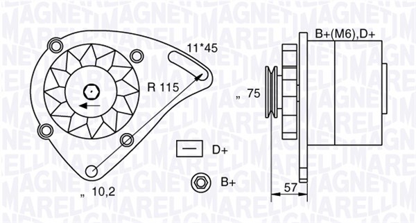 Alternator/Dynamo Magneti Marelli 063321000010