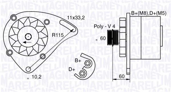 Alternator/Dynamo Magneti Marelli 063321600010
