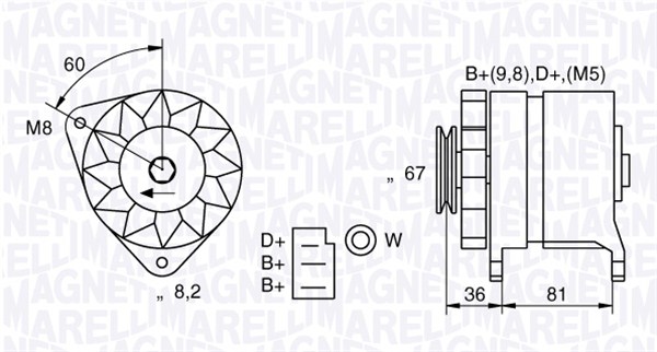 Alternator/Dynamo Magneti Marelli 054022384010