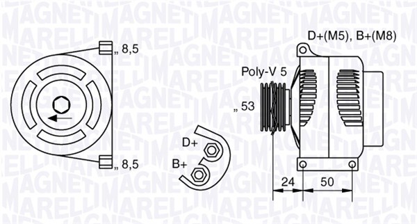 Alternator/Dynamo Magneti Marelli 063377013010