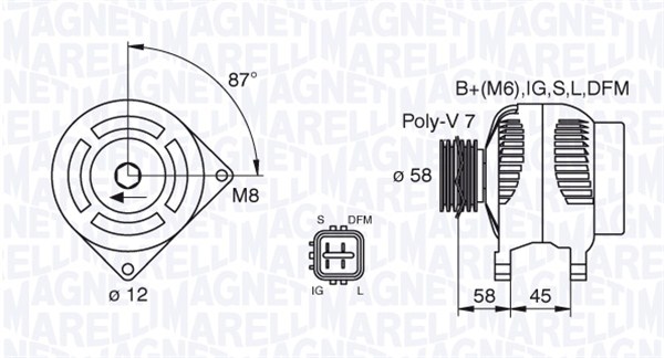 Alternator/Dynamo Magneti Marelli 063377435010