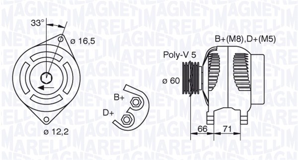 Alternator/Dynamo Magneti Marelli 063321606010