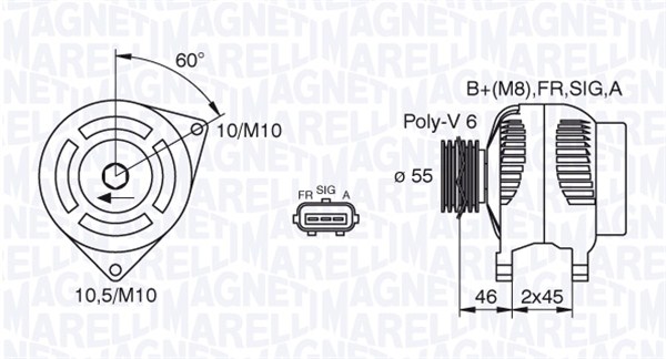 Alternator/Dynamo Magneti Marelli 063380002010