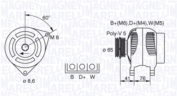 Alternator/Dynamo Magneti Marelli 063341695010