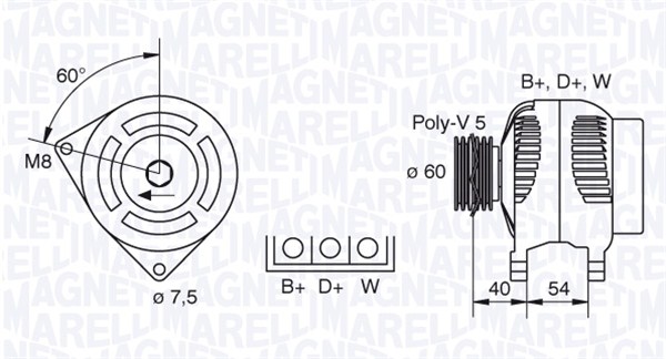 Alternator/Dynamo Magneti Marelli 063341730010