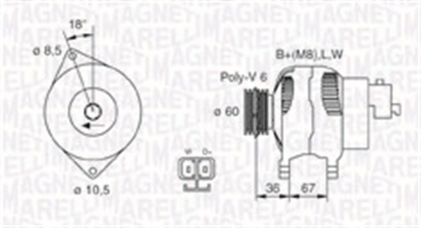 Alternator/Dynamo Magneti Marelli 063731521010