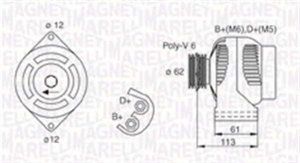 Alternator/Dynamo Magneti Marelli 063731885010