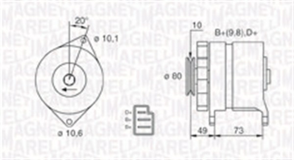 Alternator/Dynamo Magneti Marelli 063730077010