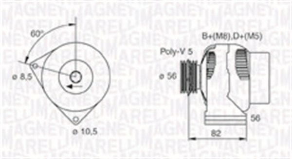 Alternator/Dynamo Magneti Marelli 063731305010