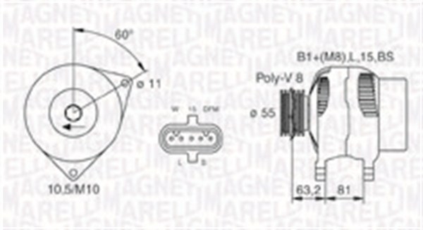 Alternator/Dynamo Magneti Marelli 063731699010