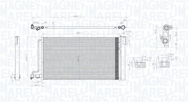 Airco condensor Magneti Marelli 350203796000