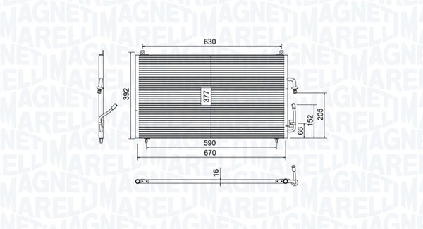 Airco condensor Magneti Marelli 350203804000