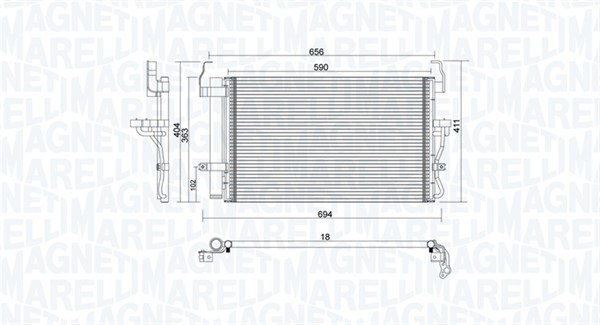 Airco condensor Magneti Marelli 350203894000