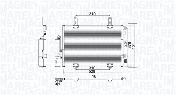 Airco condensor Magneti Marelli 350203905000